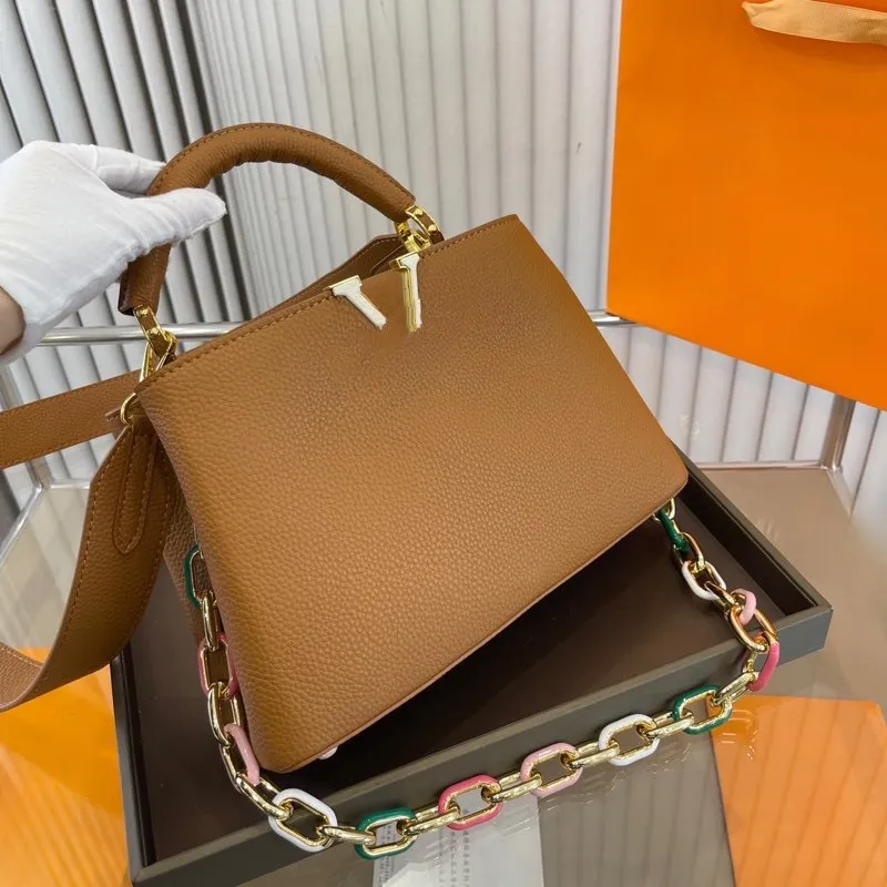Hot bag the tote Shoulder Bags brand designer bags white leather handbag designers sale luxury womens bag Detachable strap chain single shoulder