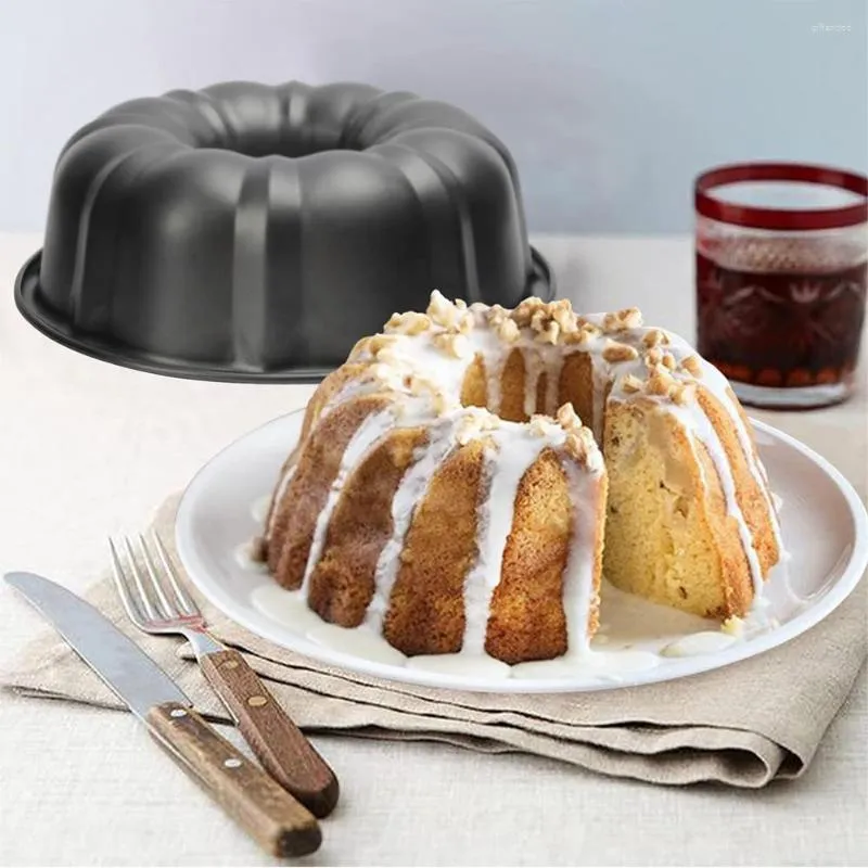 Bakvormen 9 of 10 inch gecanneleerde buiscake pannen anti-aanbak grote bundt pan voor koolstofstalen tin bakware 0928