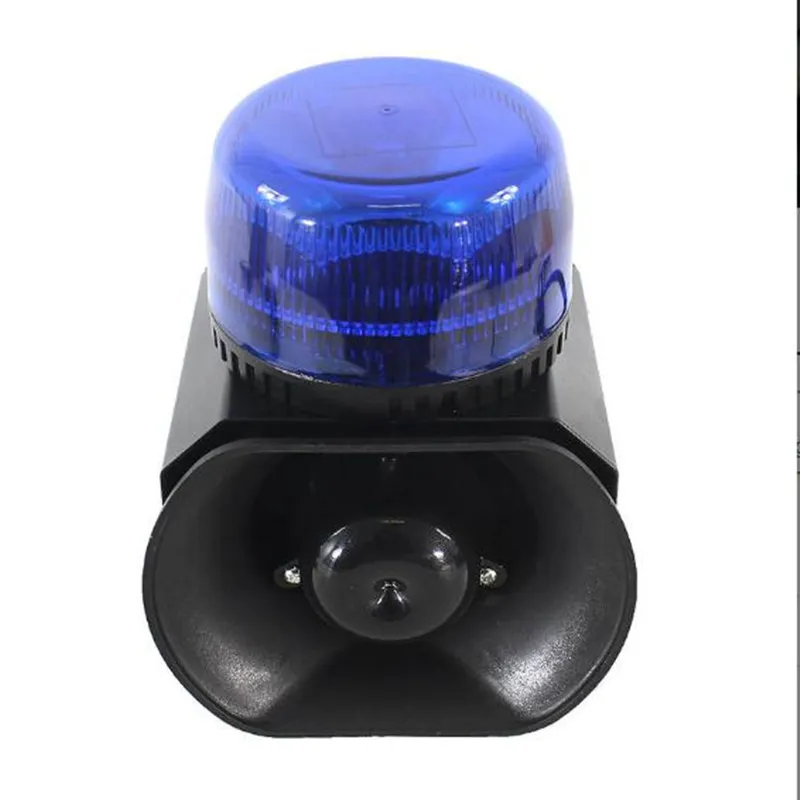 Helles 8 -W -Autodach blau LED -Blitzwarnung Beacon Light+40W Polizeisirener Verstärker Frankreich Klang mit lautem Horn mit Zigarre leichter, unterer magnetisch, wasserdicht