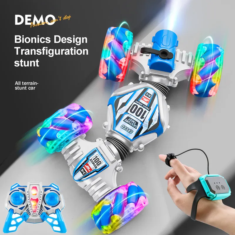 Diecast Model car high-tech RC remote control car watch hand gestures 360° rotating off-road climbing stunt exhaust blowtorch music Boy toy 230815