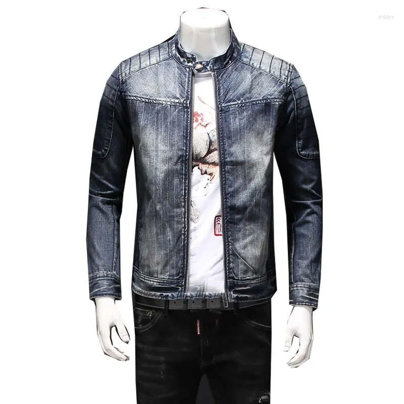 Jackets masculinos de alta qualidade jeans de jeans azul jean 2023 casaco lavado de roupa de outono/inverno
