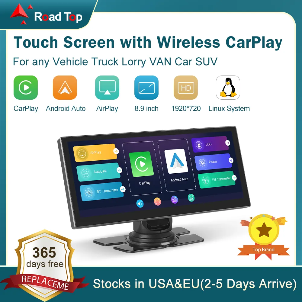 8.9 Road Top Touch Screen of Linux met draadloze CarPlay Android Auto AirPlay Navigation voor elke voertuig Truck LORRY Van CAR SUV