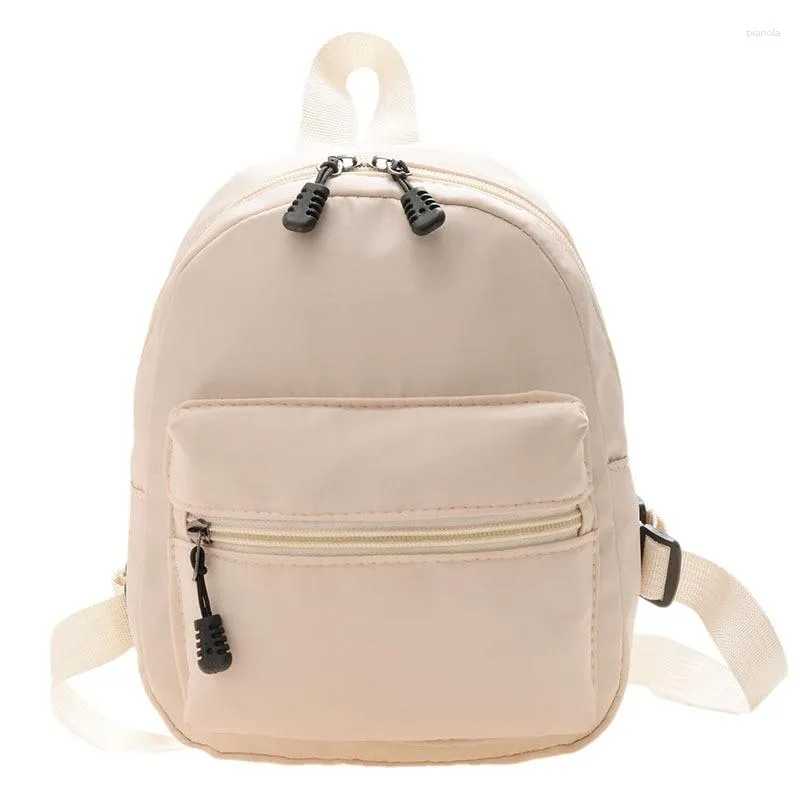 School Bags Mini Backpack Women Bag Casual Nylon Fashion Solid Color Preppy Style Female Students Teen Girls