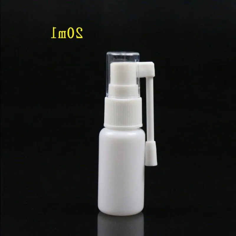 20 ml 068oz vit plast tom bärbar påfyllningsbar nässprayflaska med 360 graders rotation vidomizer makeup vattenbehållare för tra vadw