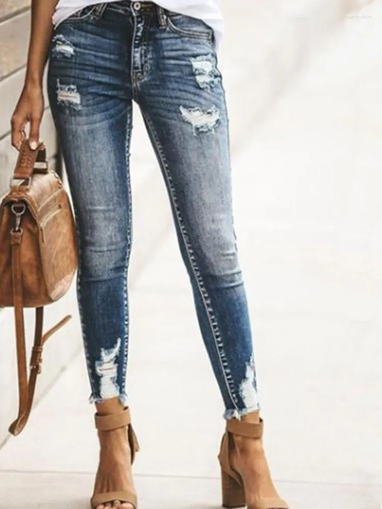 Women's Jeans Women Trousers Are Thinner Ripped Holes And Slim Personality