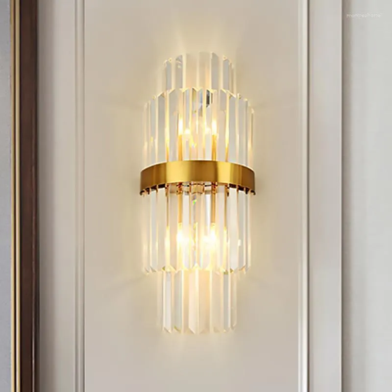 Vägglampor modern kristalllampa för vardagsrum hall foajé e14 guld sconce inomhus belysning badrum sovrum sovrum konst dekor fixtu