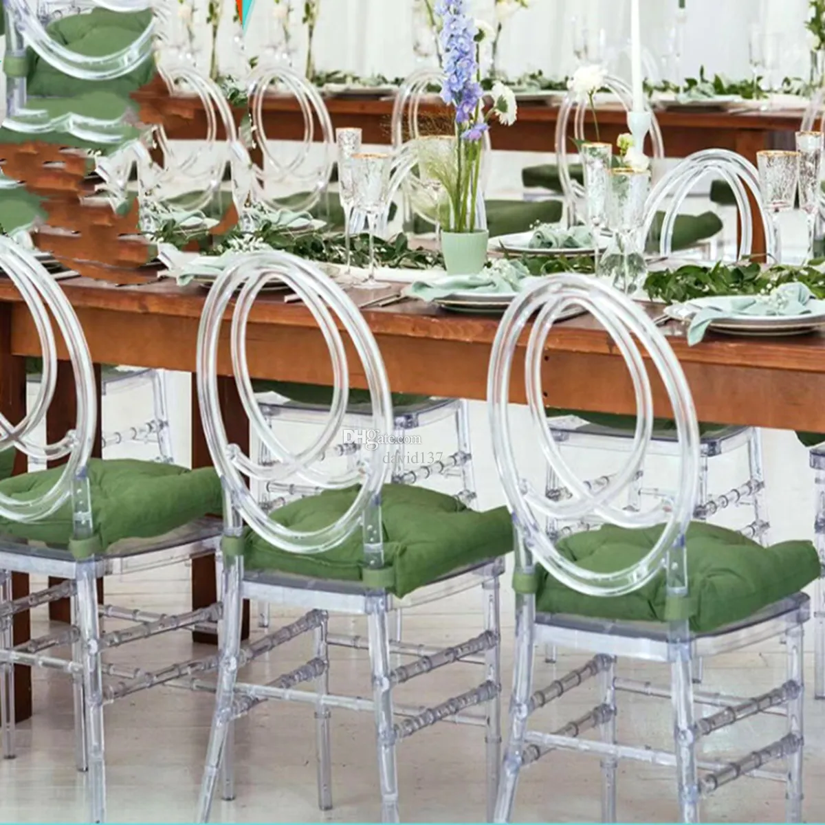 Hotel Furniture Bulk Event Party Plastic Resin Transparent Crystal Clear Wedding Napoleon Tiffany Chiavari Chair