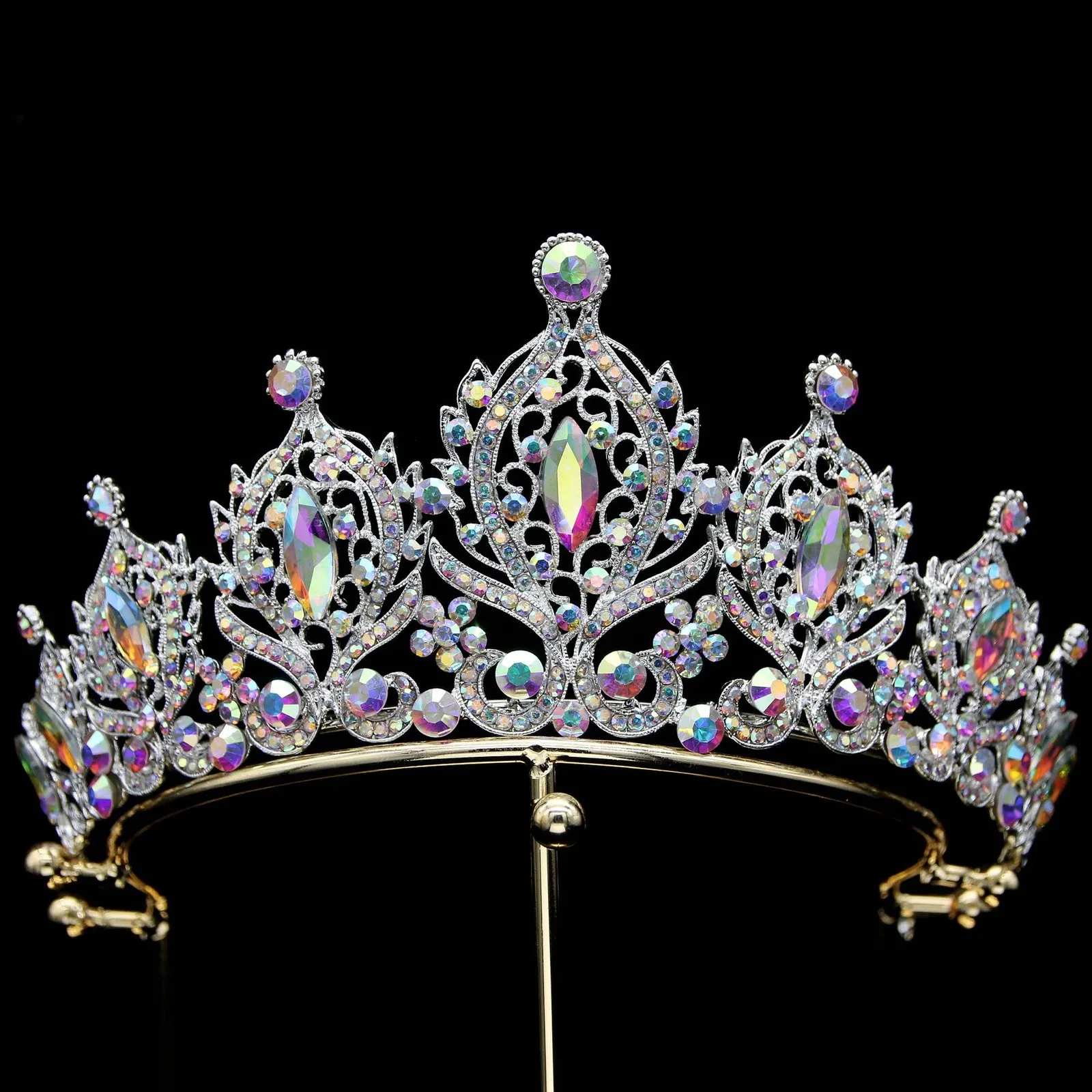 Wedding Hair Jewelry Diezi 7 Kolory eleganckie ab crystal korony kobiety ślubne luksus królowa nośna didem do włosów Akcesoria biżuterii 230816