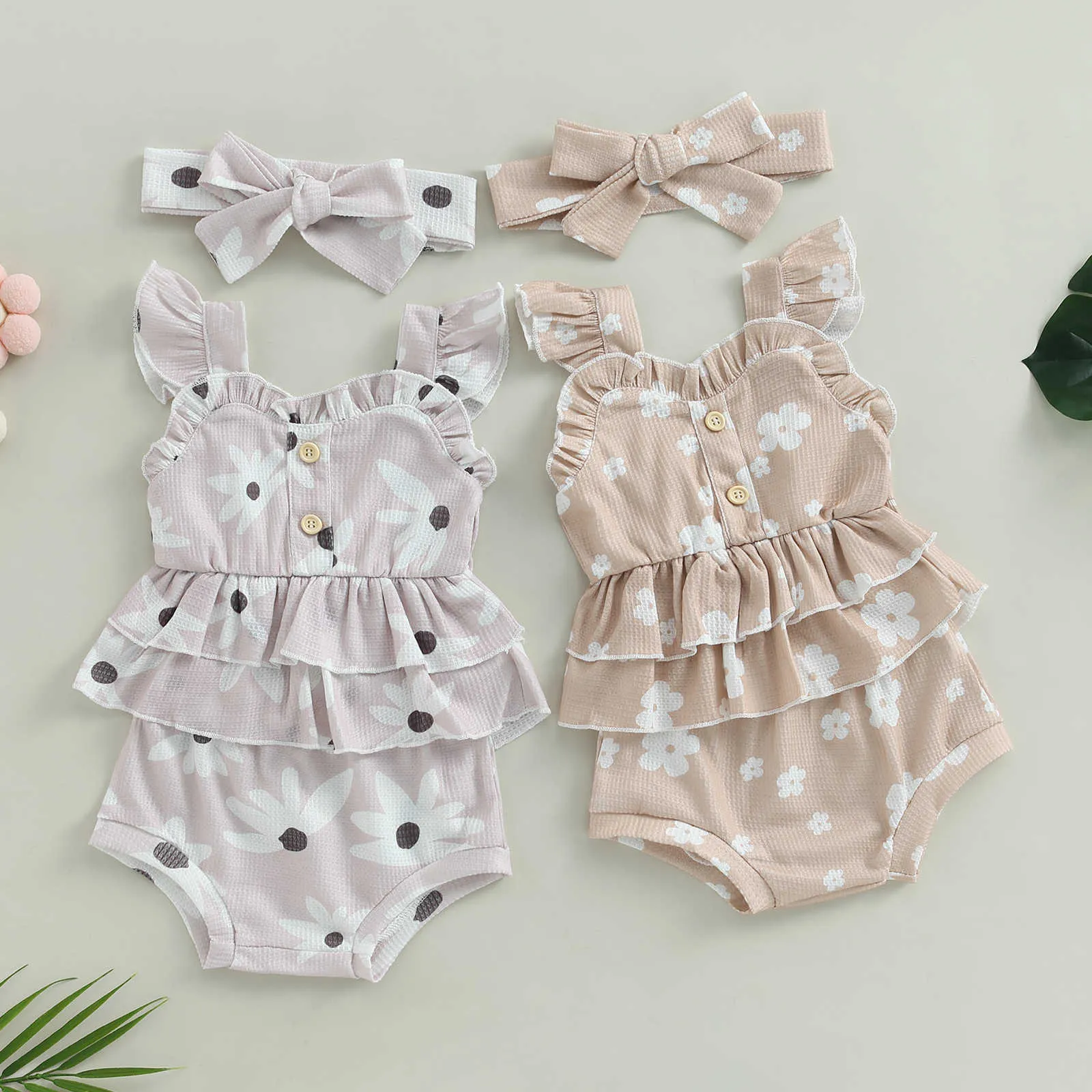 衣類セットベビー幼児の新生児の女の子の服セット夏の花柄のトップスショーツ服