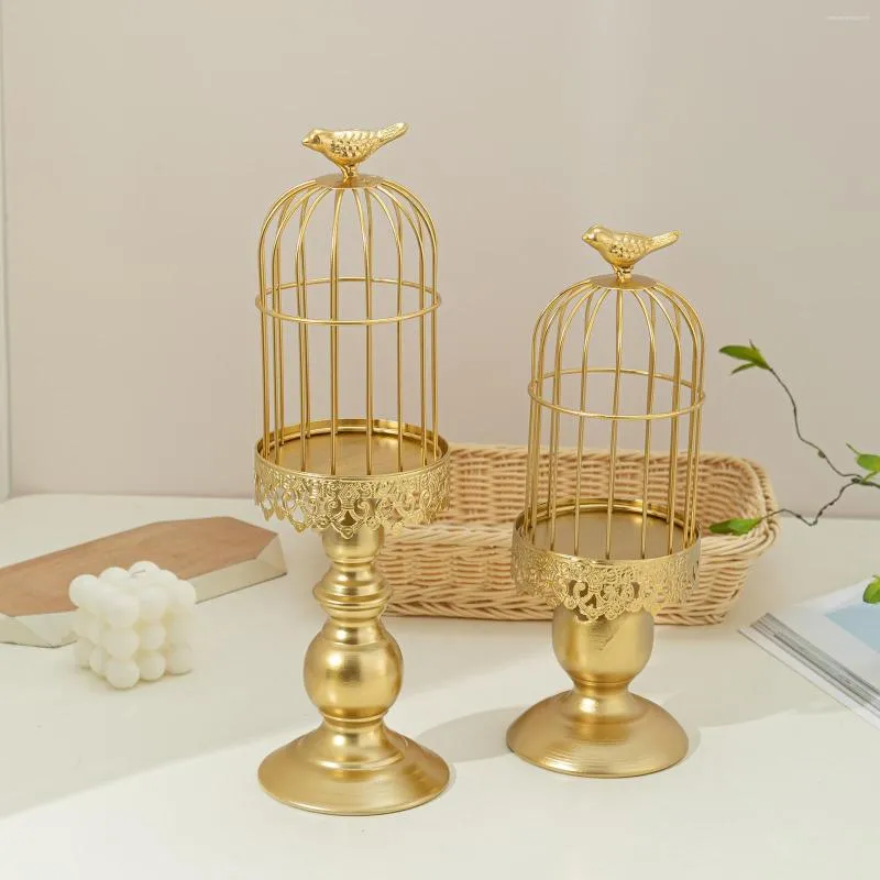 Candle Holders European Metal Retro Bird Cage Holder Candlelight Kolacja Romantyczna Walentynkowa dekoracja dekoracji domu