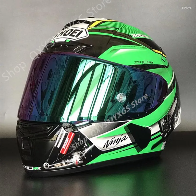 Helmets de motocicleta X14 Casco X-Fourteen Green Full Full Racing Casco de Motocicle Ece