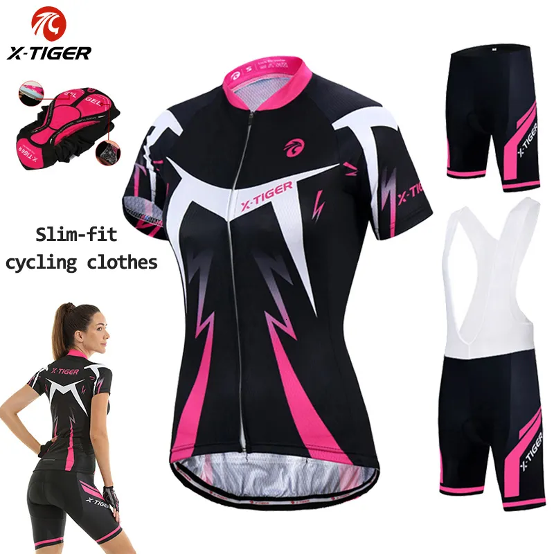 Cycling Jersey Sets X-Tiger Women's Cycling Jersey Set Summer Anti-UV Cycling Bicycle Clothing Quick-Dry Mountain Female Bike Clothes Cycling Set 230815