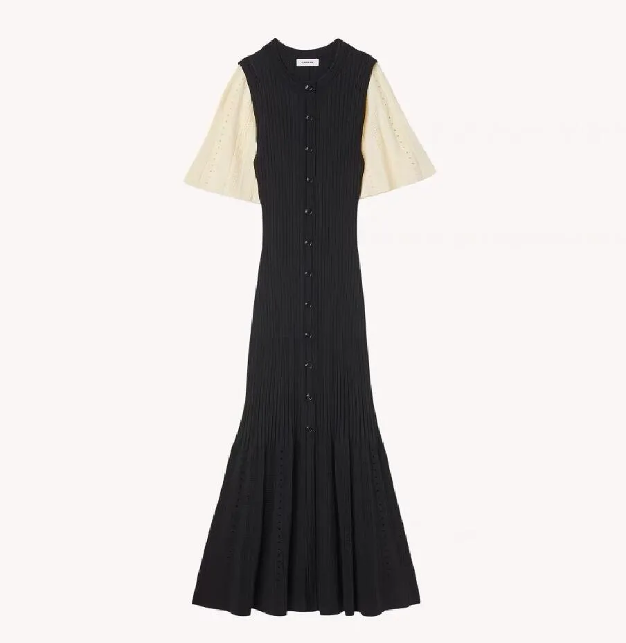zara gold button knit dress Old Money Knitted Dress Navy Blue, Navy Blue / S