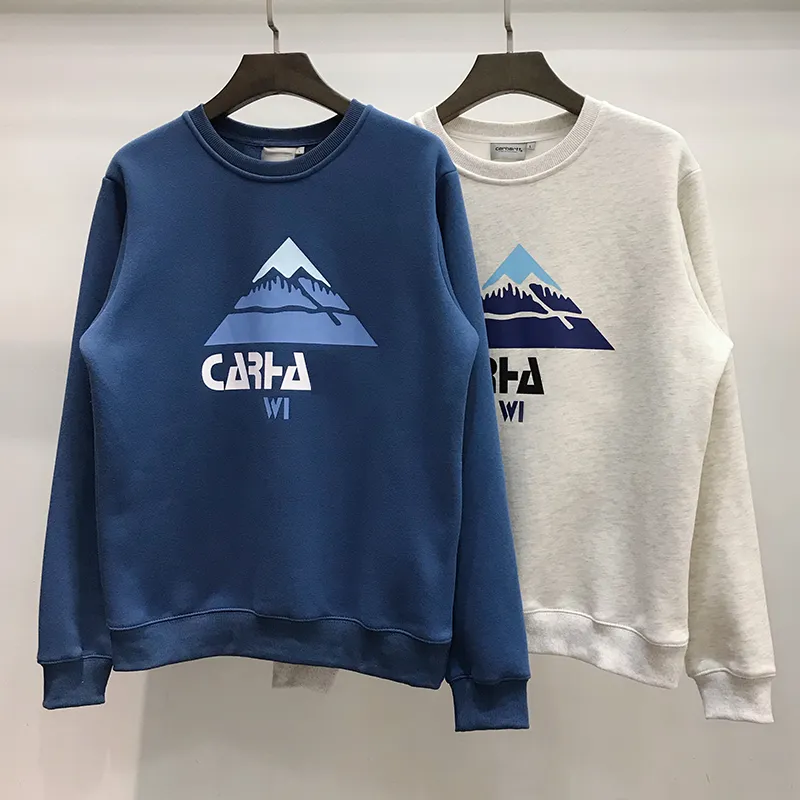 Carhar Hoodies الثلج طباعة هوديي الصوف جولة الرقبة هوديي الرجال النسائي الأزياء أزياء الشارع بلووفر بلوفرات من محبي هوديز فضفاض