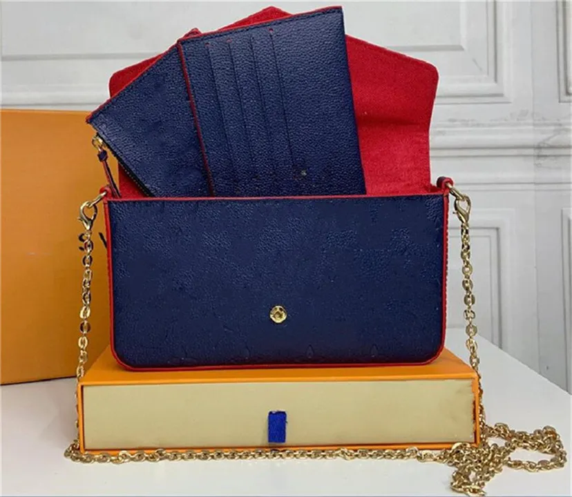 كلاسيكيات الأكياس المسائية متعددة فيليسي pochette نساء الأكياس حقائب محفظة رسول حقيقية جلدية اليد الكتف جودة محفظة زهرة الكبرى حقيبة 3 في 1