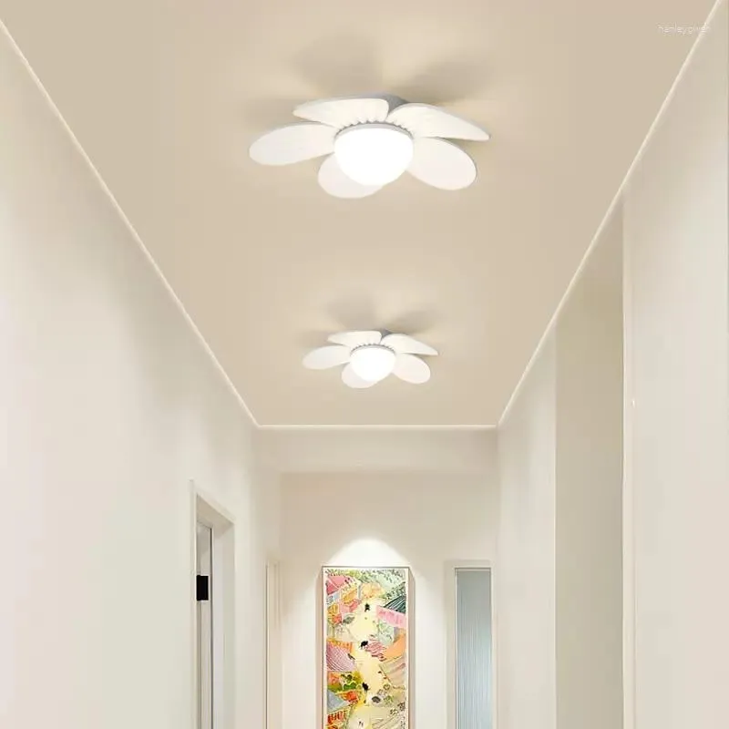 Plafondlichten Noordse led kroonluchter voor woonkamer slaapkamer dineren keuken huisdecoratie hangende lamp witte bloemen kinderen ontwerp