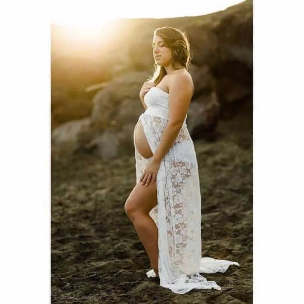 Maternity Dresses Photography Props 2018 Lace Fancy Maternity Gown For Photo shoots Sleeveless Sexy Women Pregnancy Maxi Dress (6)