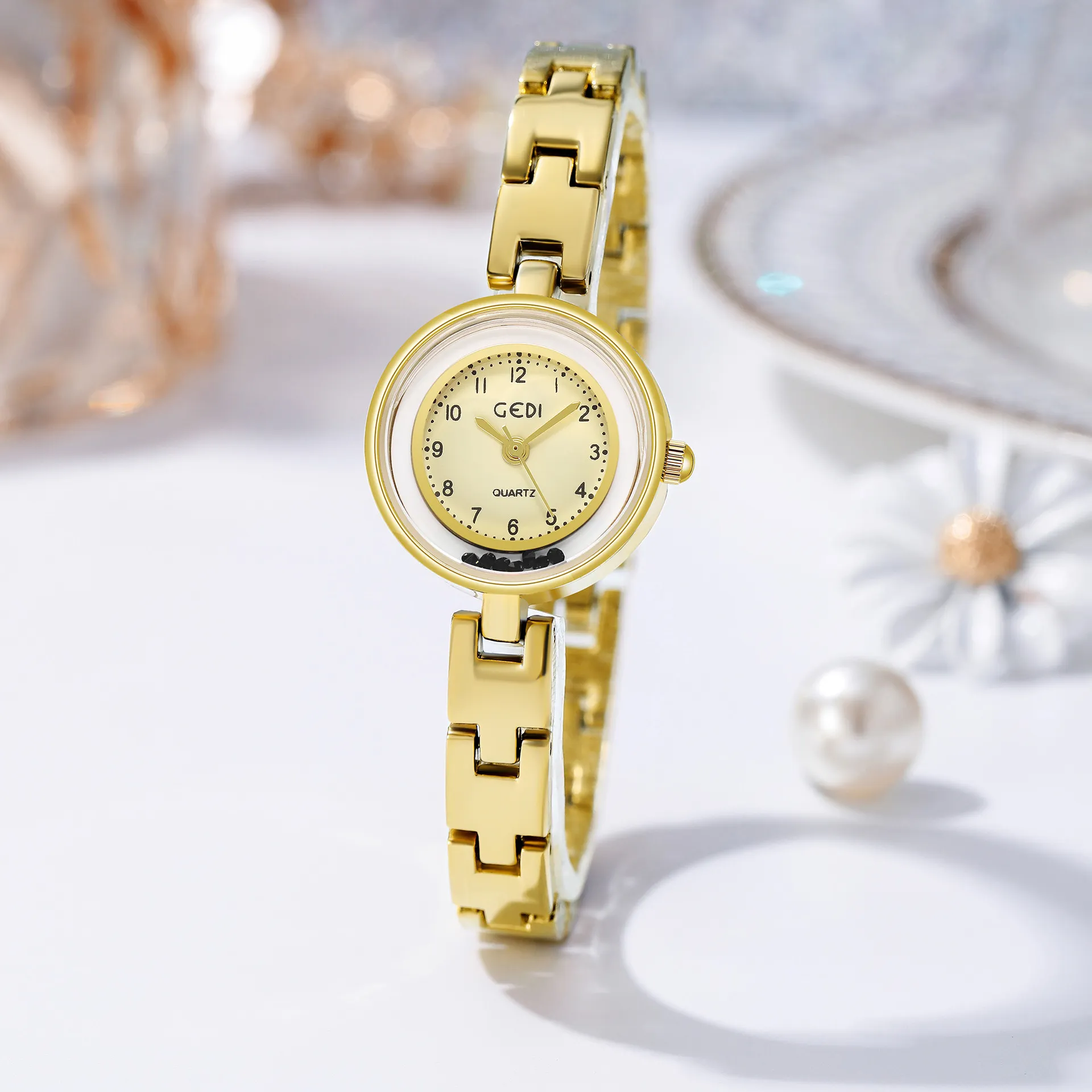 Womens Watch Watches hochwertige luxuriöse wasserdichte Quarz-Batterie lässig 23 mm wasserdichte Uhr