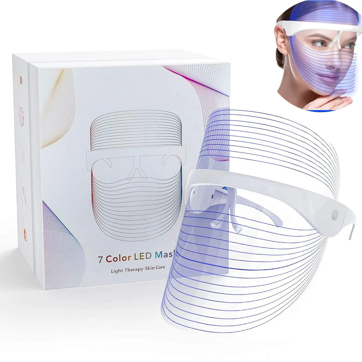 Twarz masażer 7 Kolory LED Beauty Mask Terapy anty -trądzik Usuwanie zmarszczki skóry odmładzanie twarzy Narzędzia do pielęgnacji skóry 230815