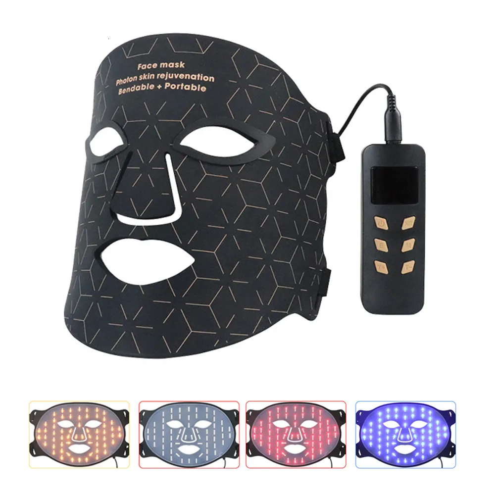 Ansiktsmassager 3D LED infraröd röd terapi ansikte hals silikonmask hudföryngring anti-rynka ljusare anti rynka maskin 230815