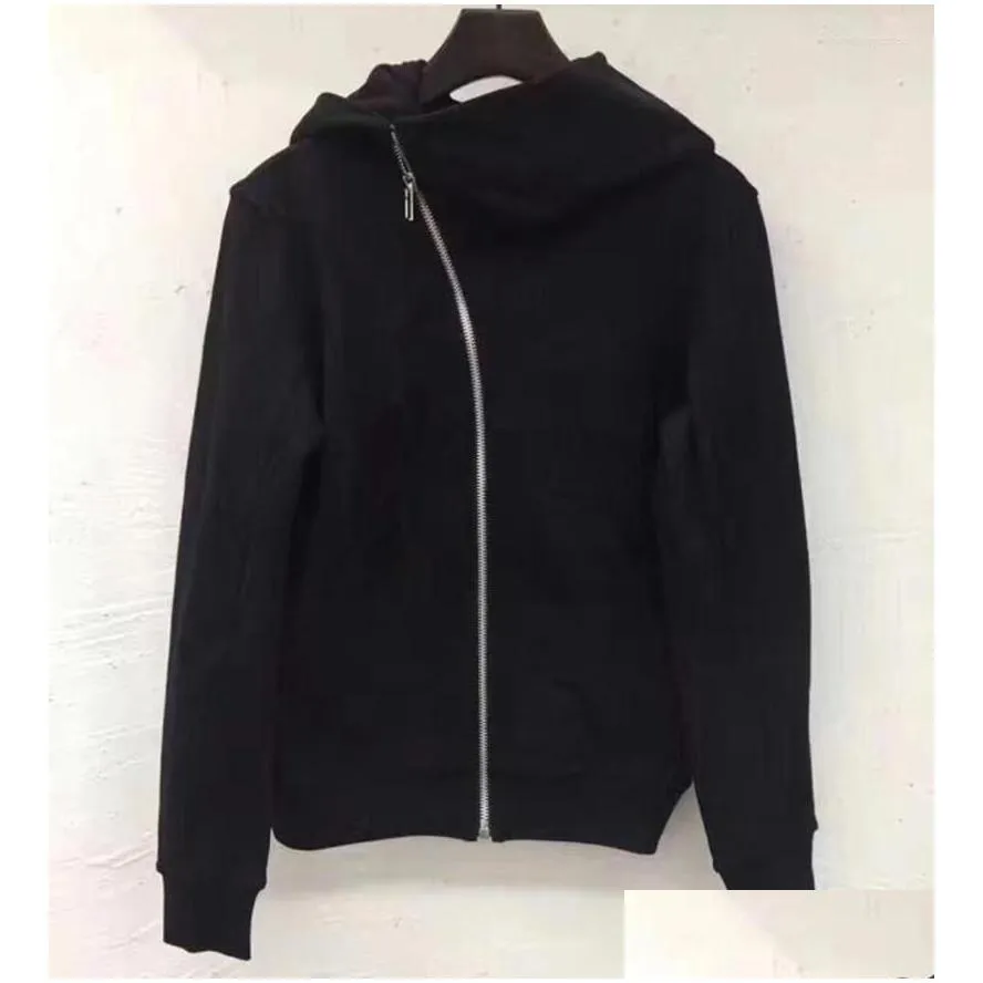 wizard hat oblique zipper punk rock hoodies hiphop streetwear gothic style diagonal zip up black cloak hoodie jacket for men women