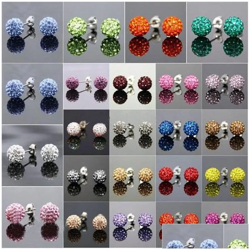 Stud Fashion 10Mm Handmade Crystal Earrings Trendy Womens Simple Genuine Disco Ball Earring Wholesaling Resin Stone Jewelry Drop Deliv Dhxtw