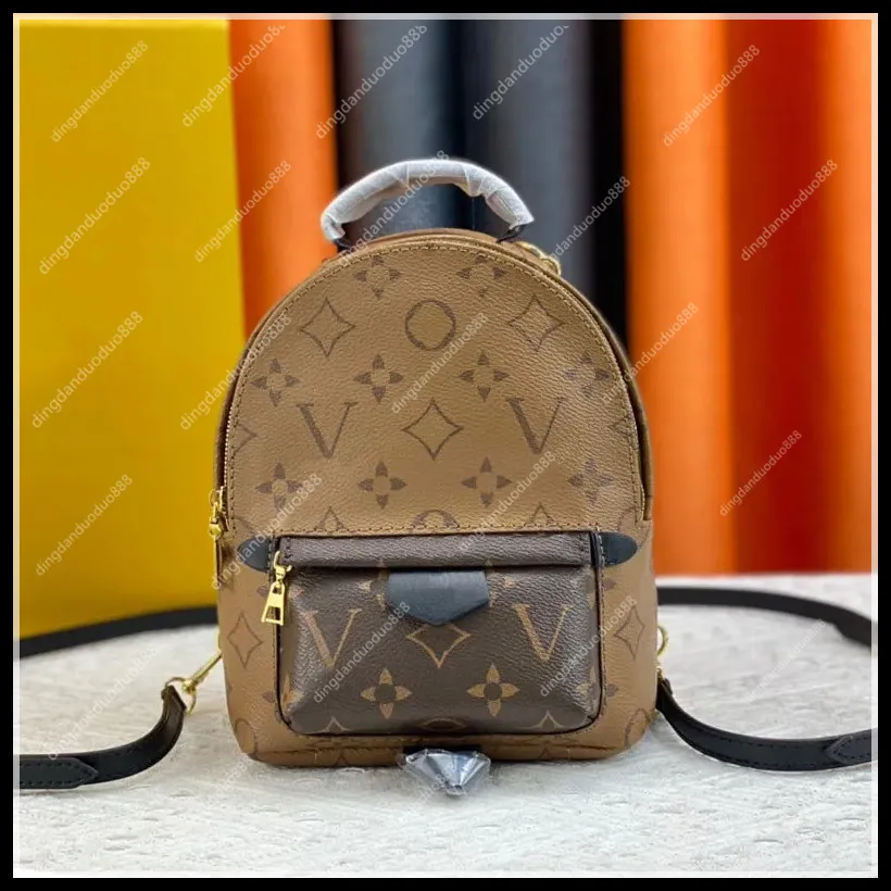 Модные рюкзаки в стиле кожа кожаная палм -весна мини -размеры женские сумки детские дизайнерские сумки школьные сумки рюкзак -пружины Lady Travel Bag M44873 M44872