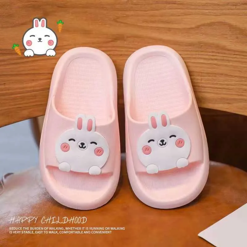 Pantoufles animaux enfants chaussures lapin chien enfants pantoufles été semelle souple chaussures de salle de bain antidérapant confort maison pantoufles bébé chaussures