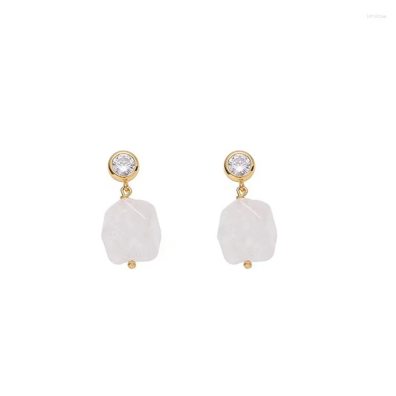 Dangle Earrings Fashion Exquisite White Green Green Aventorine Stud女性男性天然石ピアスジュエリーパーティーギフト