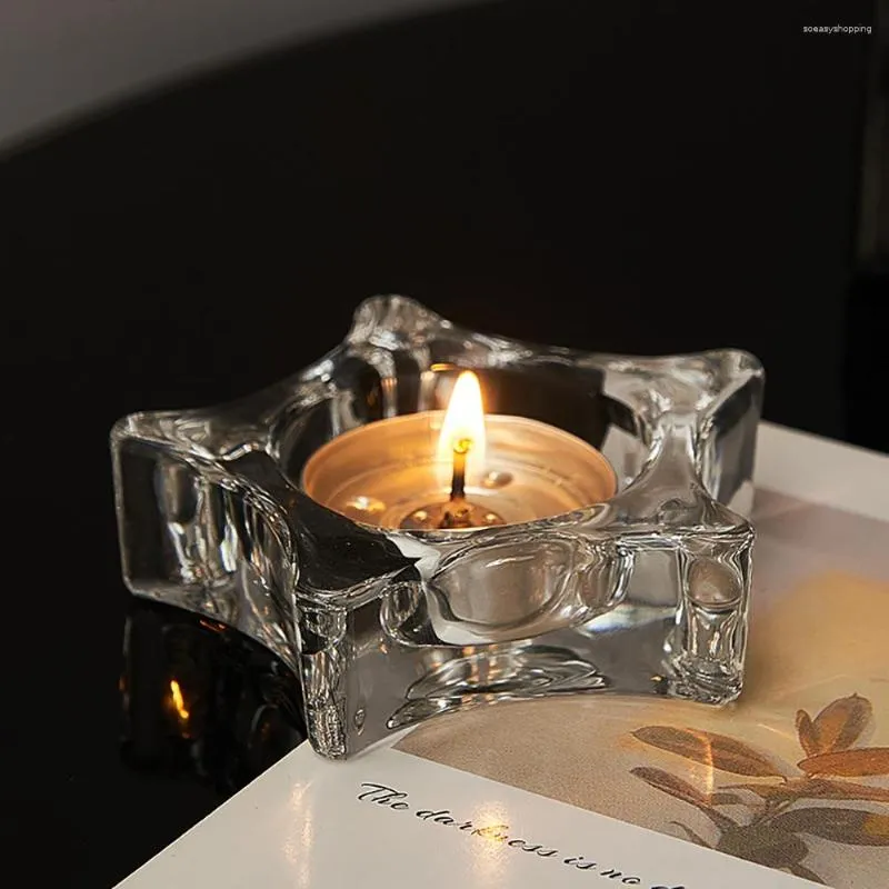 Kandelaars Noordse glas kandelaar Romantische bruiloft eettafel ornament -middelpunt houder bar feestje diner valentijnsdag