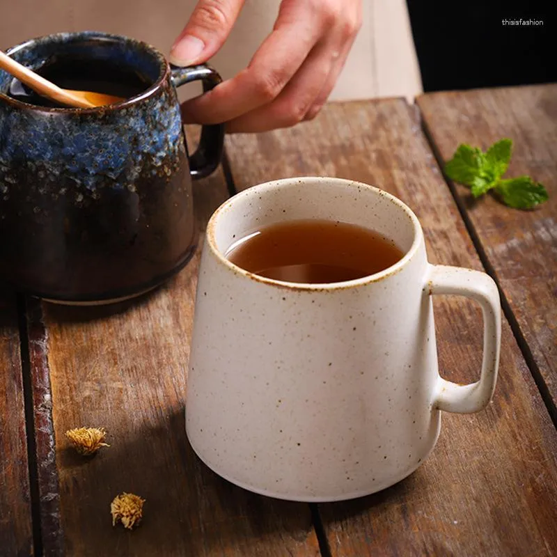 Canecas canecas de cerâmica estilo japonês criativo café com cerâmica áspera com alça