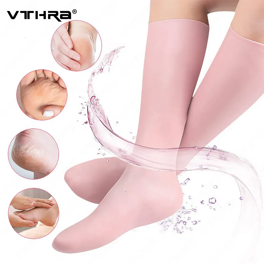 Shoe Parts Accessories 1Pair Feet Long Care Socks Sebs Moisturizing Silicone Gel Socks Foot Skin Care Exfoliate Protectors Anti Cracking Spa Elasticity 230815