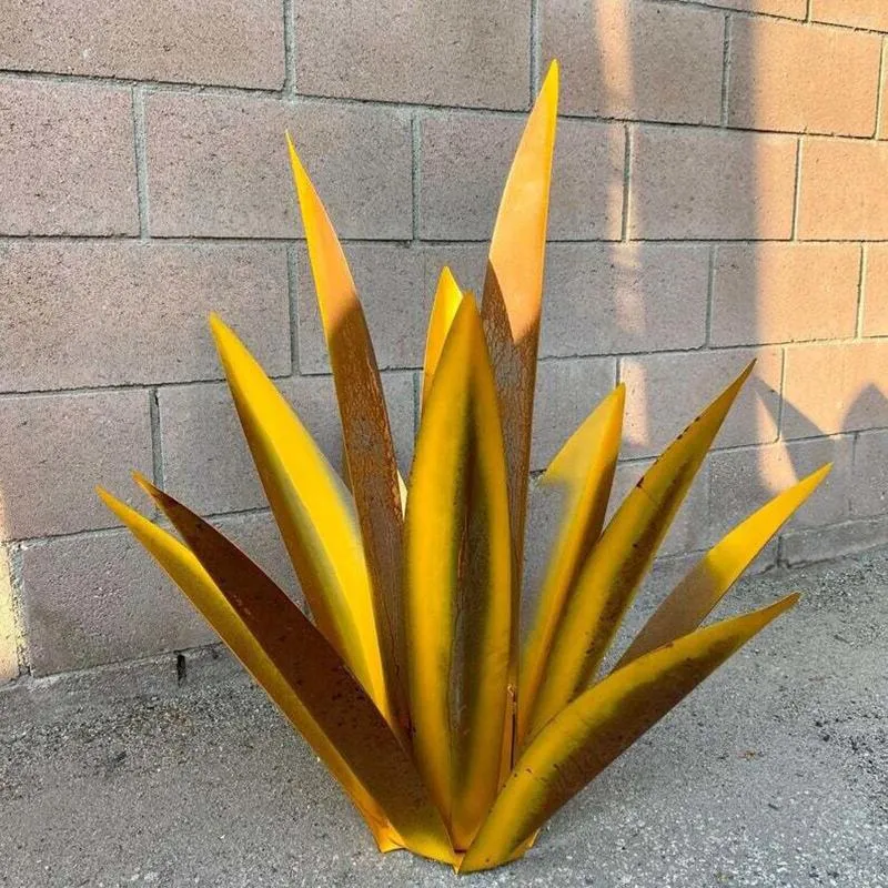 Garden Decorations 65CM Large Tequila Rustic Sculpture Metal Agave Plants Home Decor DIY Yard Statue Outdoor Lawn Ornaments Stakes