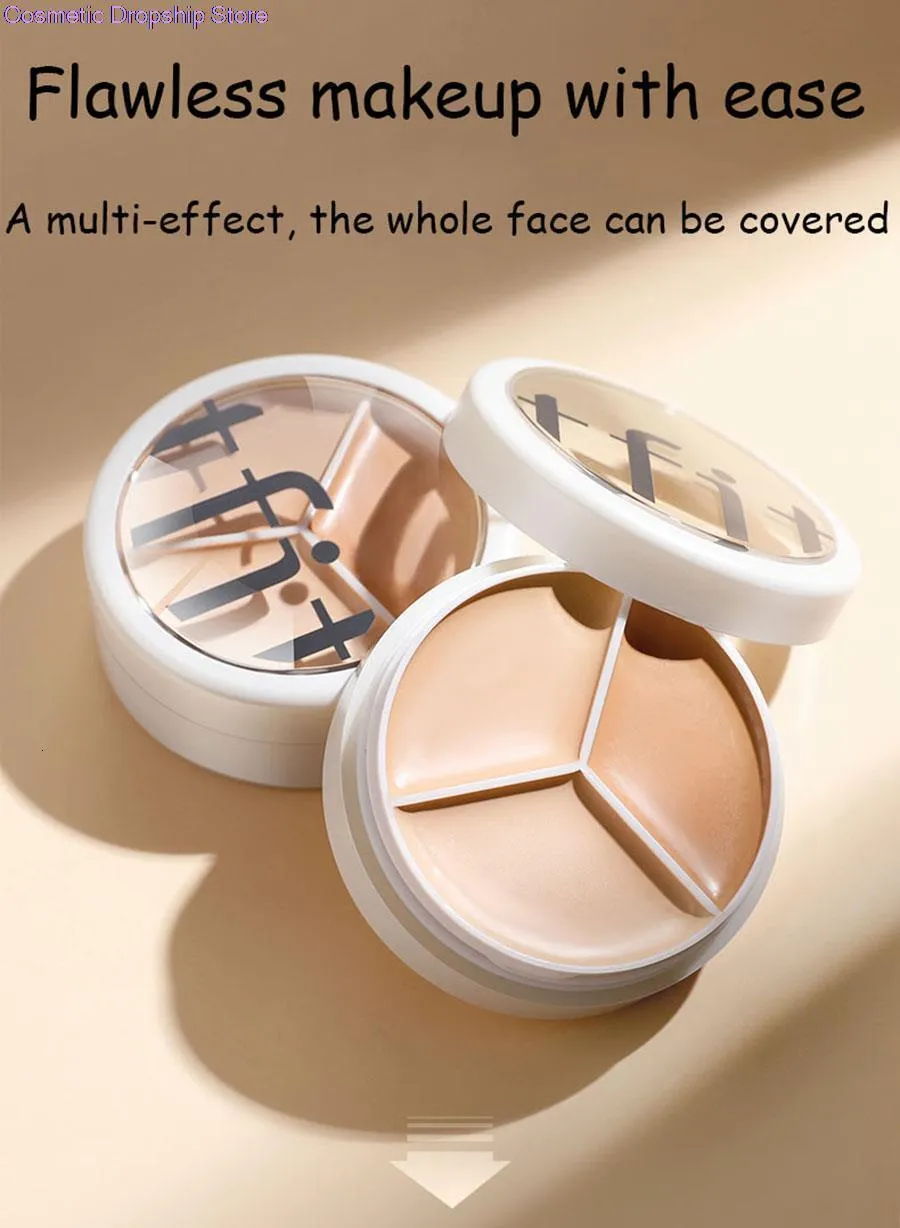 Concealer TFIT 3Color Palette Professional Makeup Conceal Cream for Face Eye Contour Dark Circles 15g Korea Cosmetics 230815