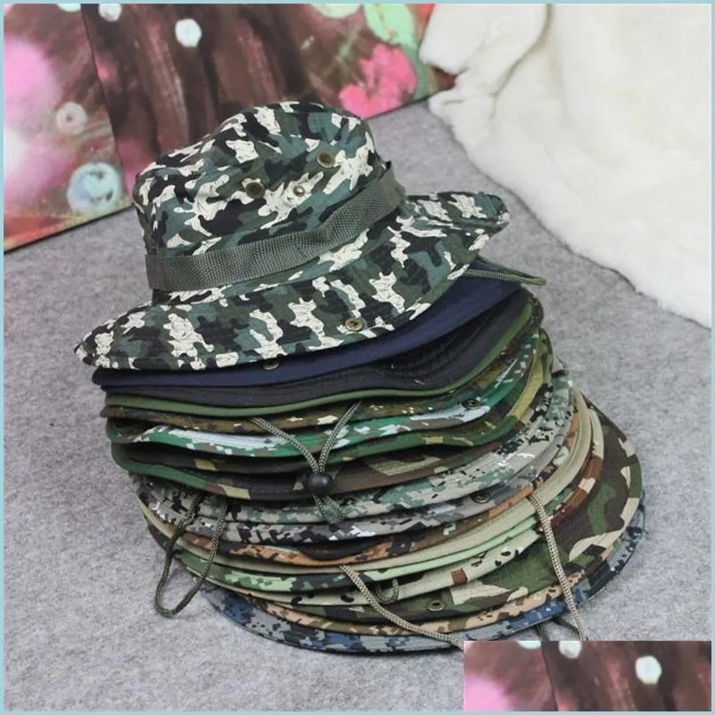 Cappelli a bordo avaro secchio nella giungla all'aperto giungle bob camo bonnie cappello da pesca cambolecue cotone cramponing 547 t2 drop drop dhrd1