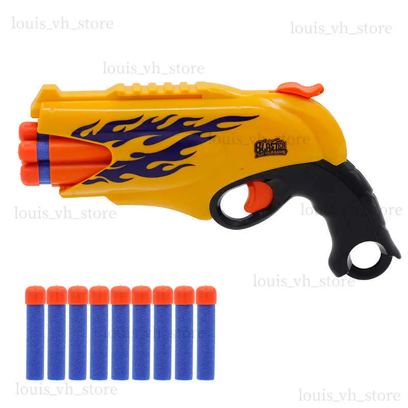 New Arrival Manual 6-Shot Revolver Soft Bullet Gun Pistol Suit for Nerf Bullets Toy Gun Safe EVA Dart Blaster Toys for ldren T230816