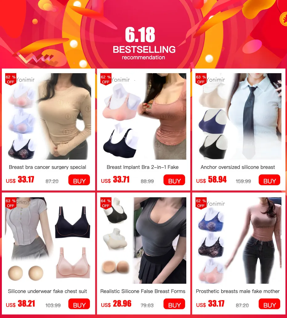 E/F Cup Artificial Breast Prosthesis Realistic Soft Silicone Big Breasts  Women's Breast Enhancement Shoulder Strap Gay Sex Toy - AliExpress