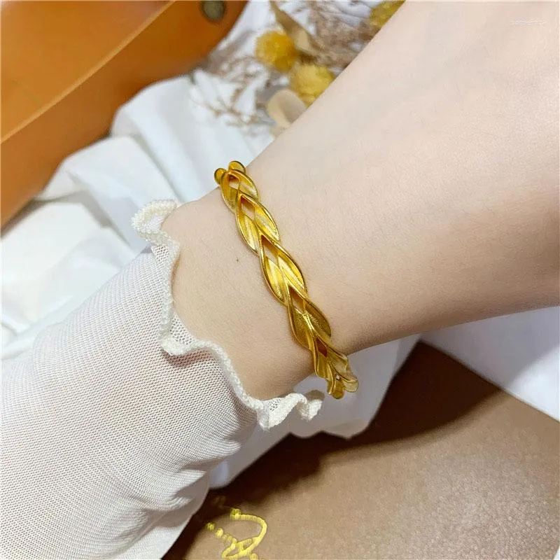 Link Bracelets 베트남 Sargent 팔찌 암컷 밀 개방 조정 가능한 진정한 도금 금은 사라지지 않습니다.