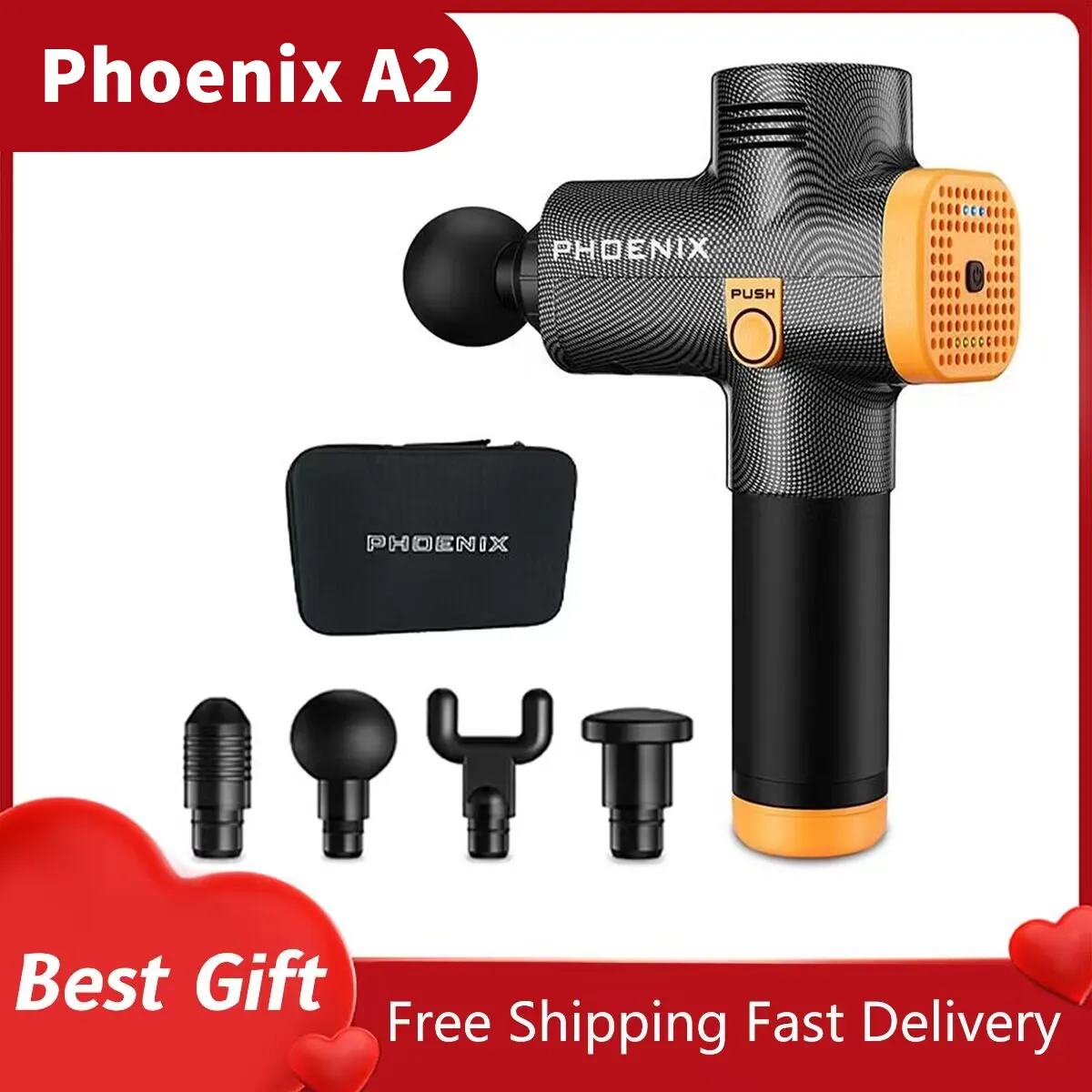 Helkroppsmassager Phoenix A2 Fitness Massage Gun Percussion Deep Muscle Massager Pain Relief Body Relaxation Fascial Gun LCD Sex Massager 230815