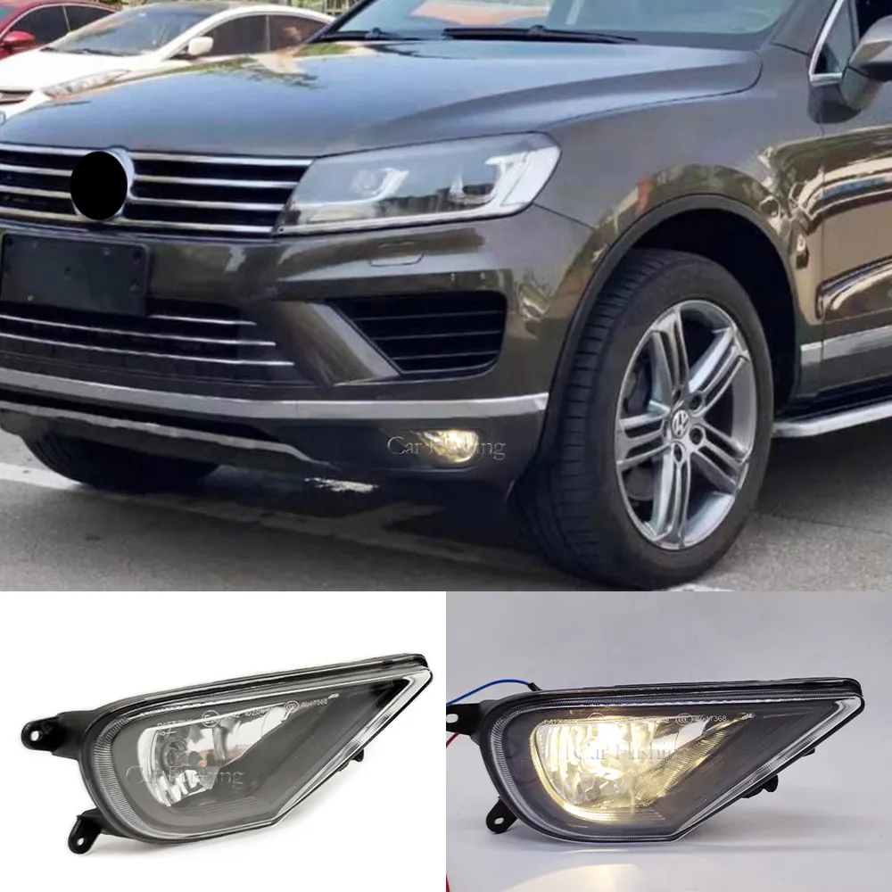 Auto links rechts voorste bumper LED mist lichtlamp met bollen halogeen voor Volkswagen VW Touareg 2016 2017 2018