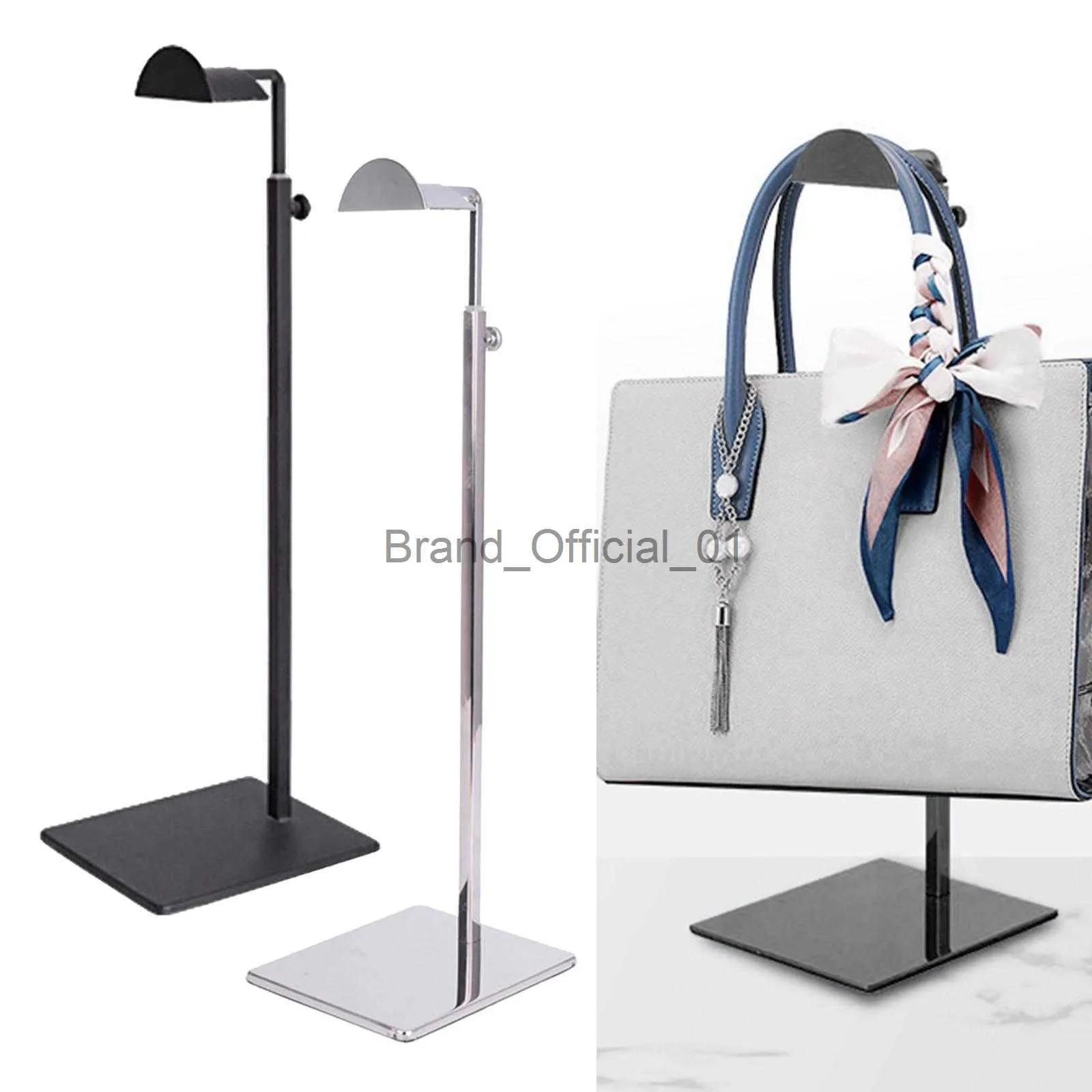 Handväska Display Stand Justerbar polerad höjd Metall Hanging Bag Holder Rack Organizer Lagringshylla för bordsskiva detaljhandel x0816