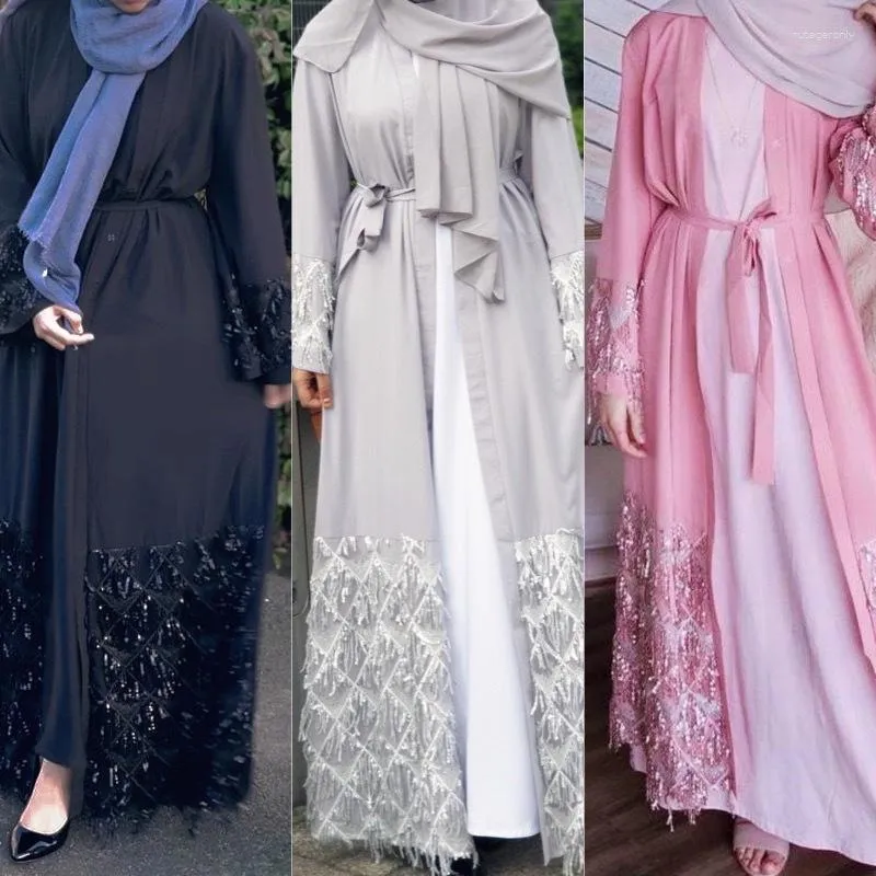 Ethnic Clothing Muslim Middle East Arab Fashion Cardigan Abaya Lady Temperament Versatile Gown European Kuftan Hijab Dress