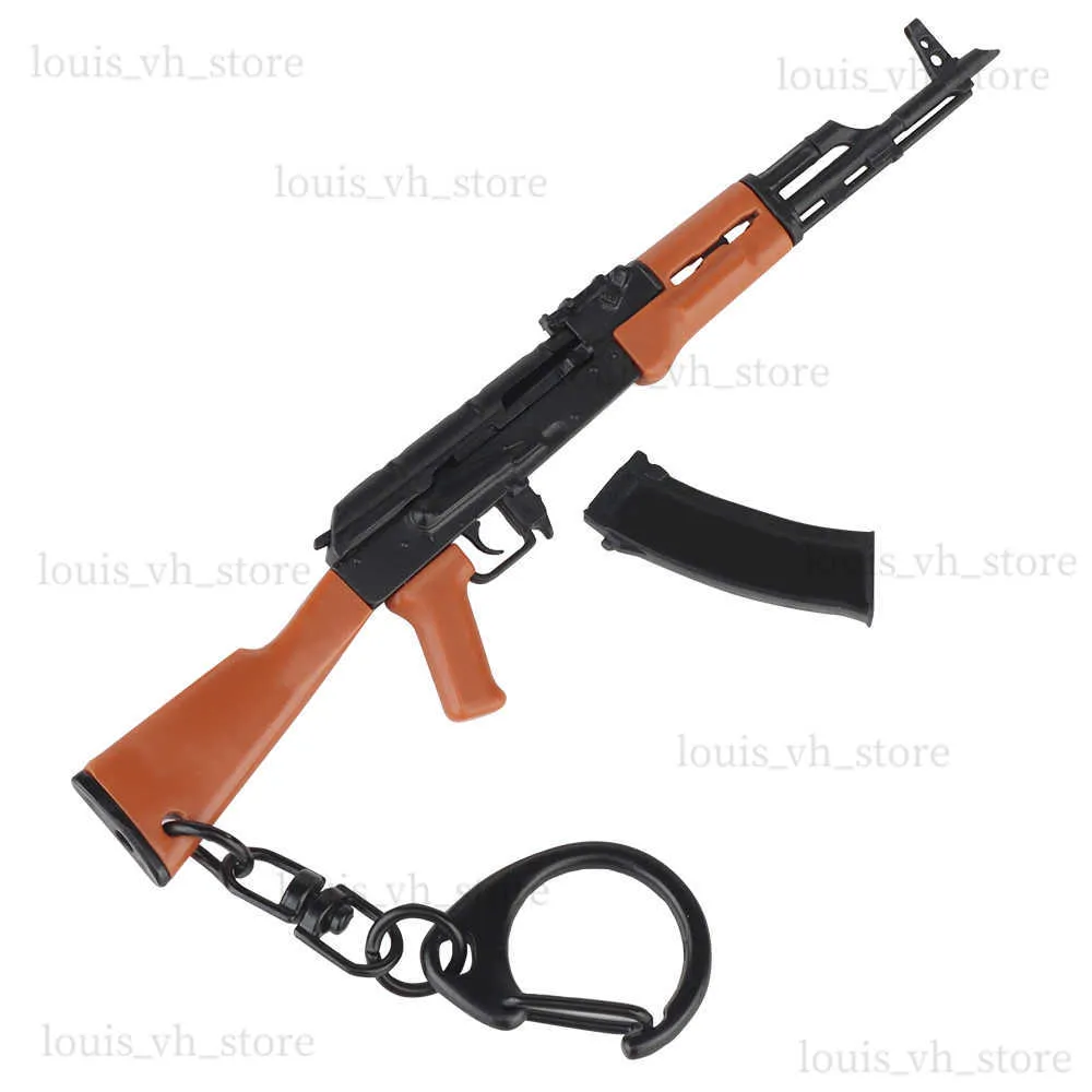 AK47 Mini Rifle Gun Keychain 1 9 Miniature Toy Gun Keyring Shape Pistol Pendant Ornament Gift For Army Fan Collection T230816 From Louis vh store 2.13 DHgate.Com