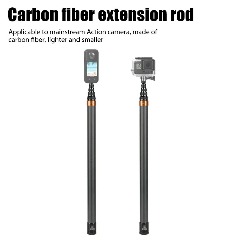 Selfie-Einbeinstative 290 cm Carbon Fiber Invisible Extended Edition Stick für Insta360 X3 GO 3 Action 4 Zubehör 230816