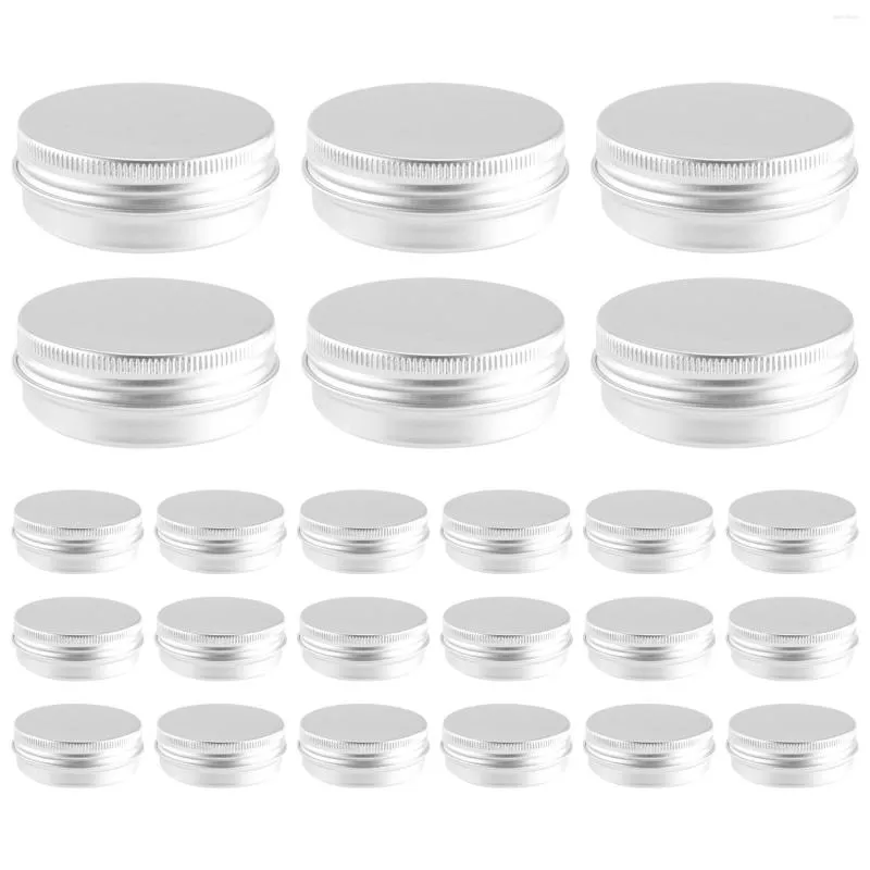 Lagringsflaskor 48 st 1 oz TINS ​​Silver Aluminium Skruvstopp med lockbehållare