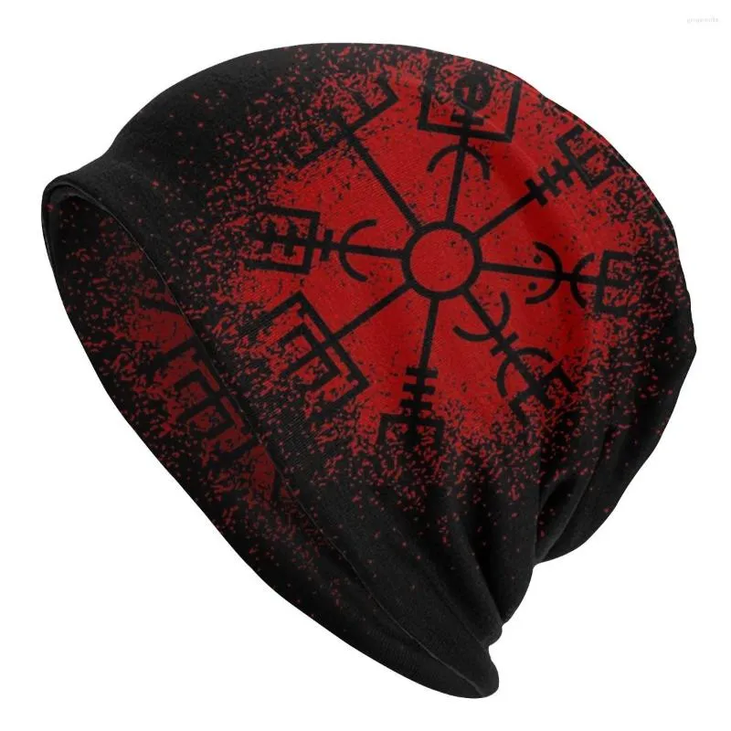 Berets Bonnet Viking Hat Vegvisir Red Spray Winter Warm Cap Hip Hop Skullies Beanies Caps