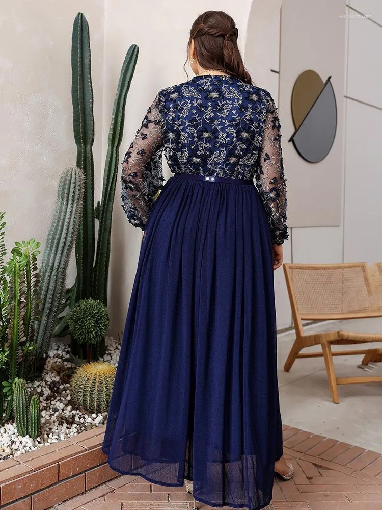 2023 Women's Plus Size Long Dress Elegant Formal Long Sleeve