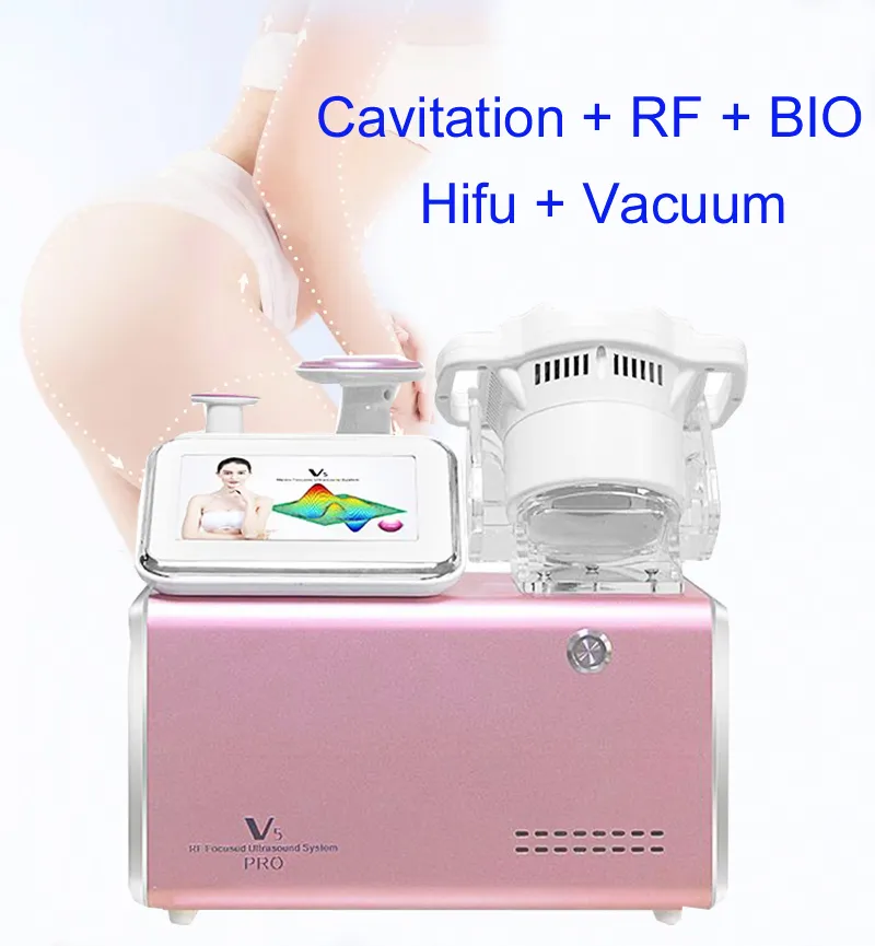 V5 Pro Hifu RF Bio -Kavitationstechnologie Körperschleiftmaschine Körperformung Gewichtsverlust Cellulite Entfernung Fettreduktion