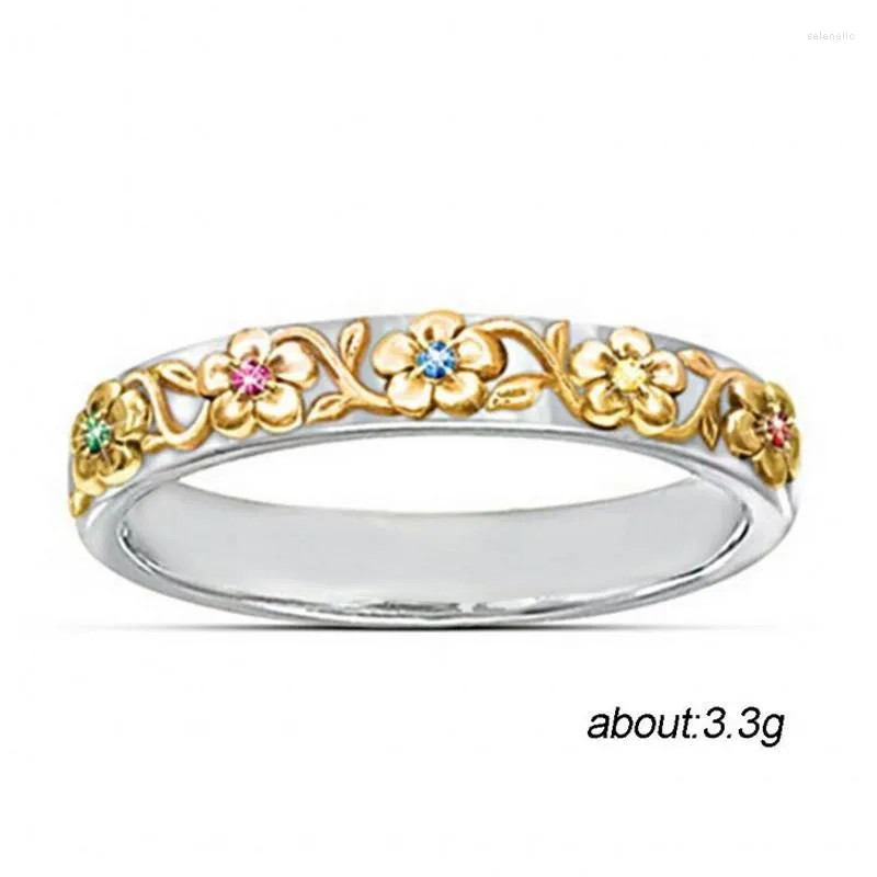 Anelli a grappolo Arrivo Gioielli classici 925 Silvergold Fill Pave 5A CZ Party Women Wedding Engagement Flower Band Ring for Lovers