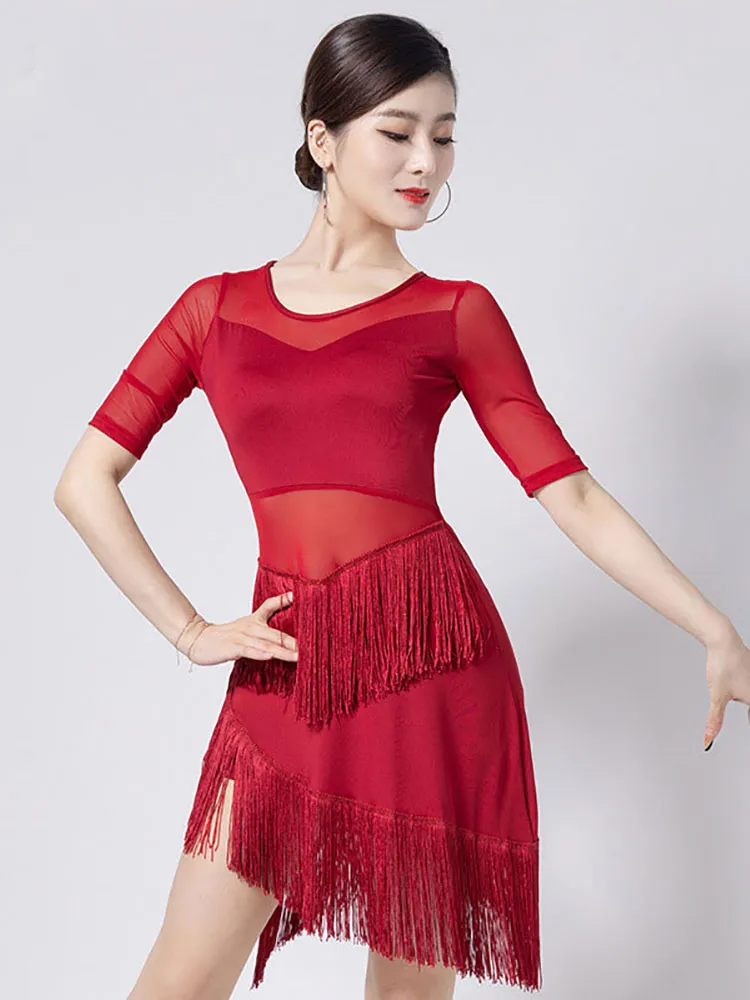 Women Latin Dance Dress with Halter Tassel Fringe for Ballroom Practice in  Red, Royal Blue, Black from Dhgate Stage Wear - price 20.37